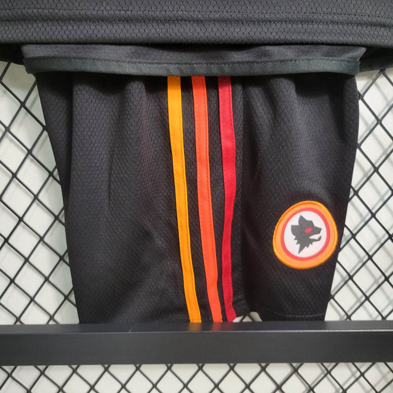 Kit Infantil Roma Away Black 23/24