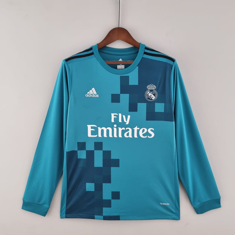 CAMISA RETRÔ REAL MADRID 2017/18 MANGA LONGA